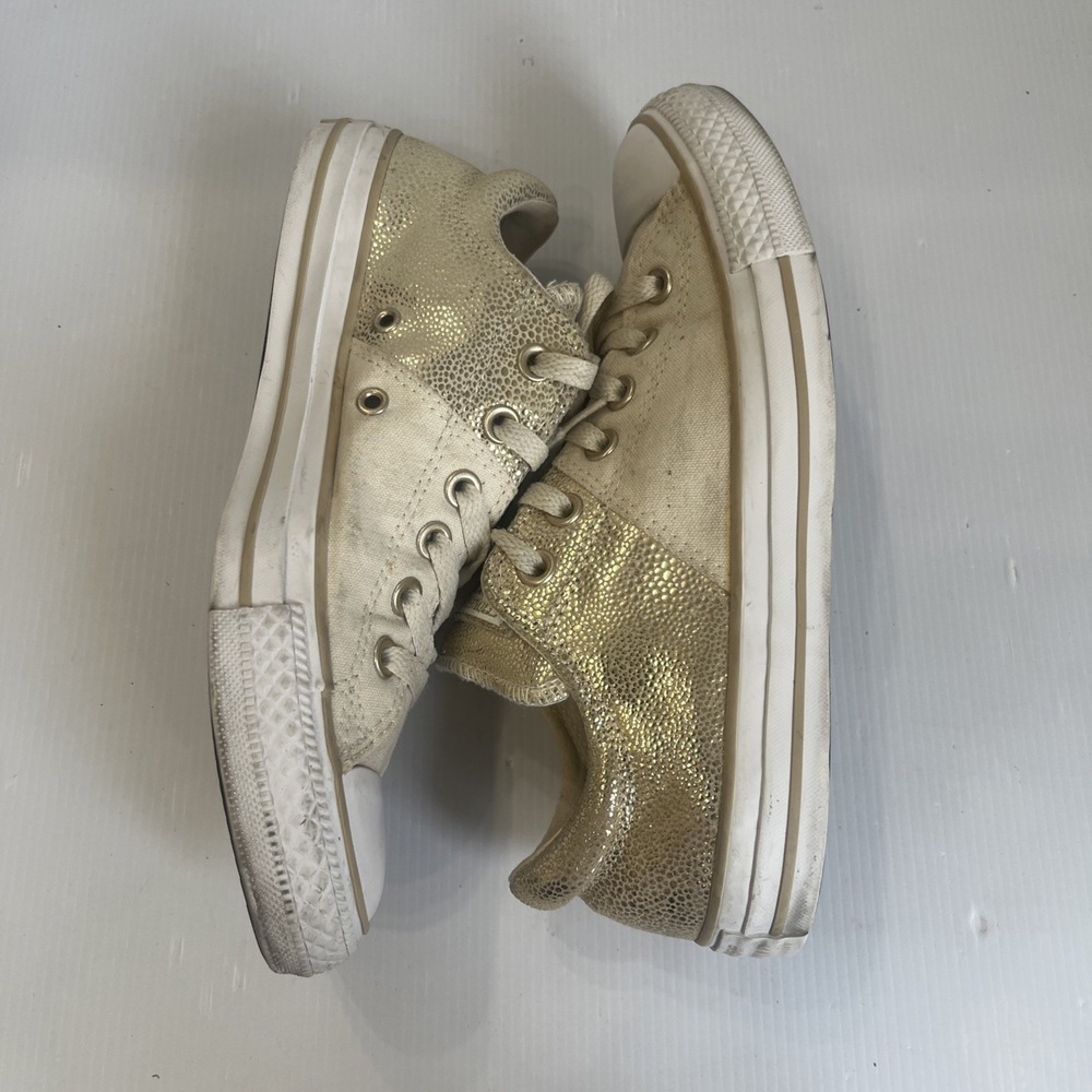 Converse Chuck Taylor All Star Madison Metallic Gold Off White Canvas Shoes Sz 8 - Picture 8 of 14